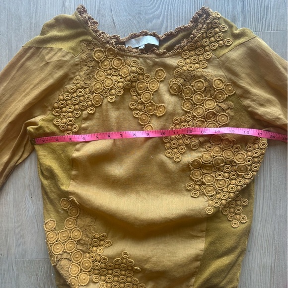 Vanessa Bruno women’s yellow size 1 small shirt floral long sleeve top blouse - Picture 5 of 9